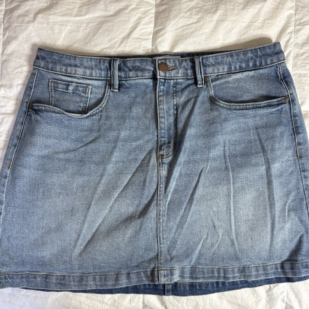 16Lane Bryant Plus Size Denim Mini Skirt Light Wash High Rise Curvy Stretch Boho